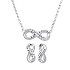 💖Diamond Infinity Set, Sterling Silver 💖